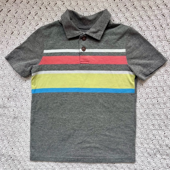 jumping beans Other - 🤩 3 for 15 💲 Jumping Beans Gray Polo, horizontal stripes- size 6